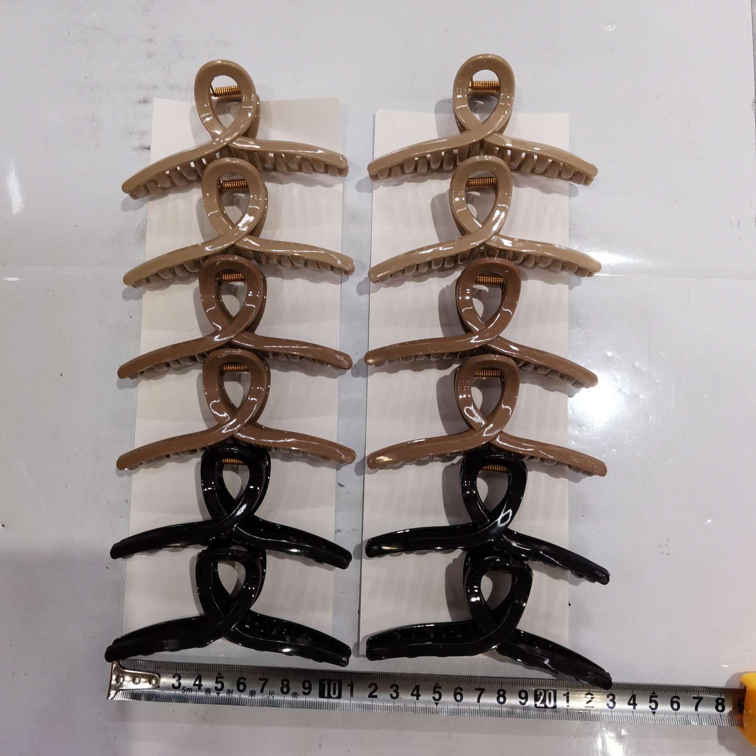 11 cm gentle milk tea, Maillard color series, simple, fashionable and classic hair clip headwear, back of the head hair clip, scratch-off headwear, bath scratch-off