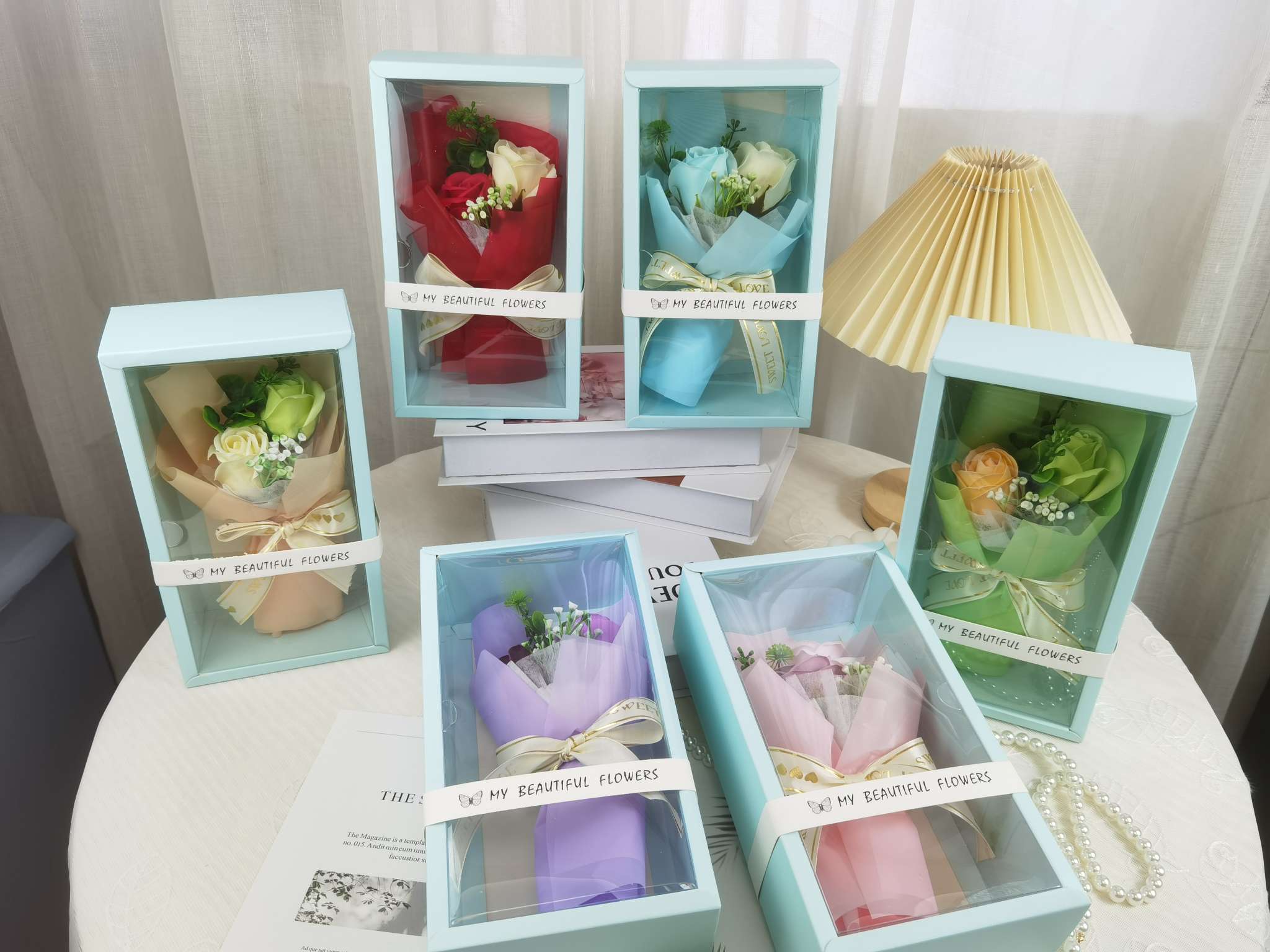 创意香皂花礼品盒嗯送女朋友送朋友送老师。香皂花教师节花