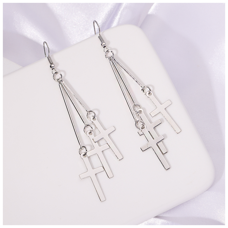 Cross Cross Europe, America, Africa, India Popular Fashion Earrings Cross-Border Domestic Sales Foreign Trade When Meida Jewelry details Picture