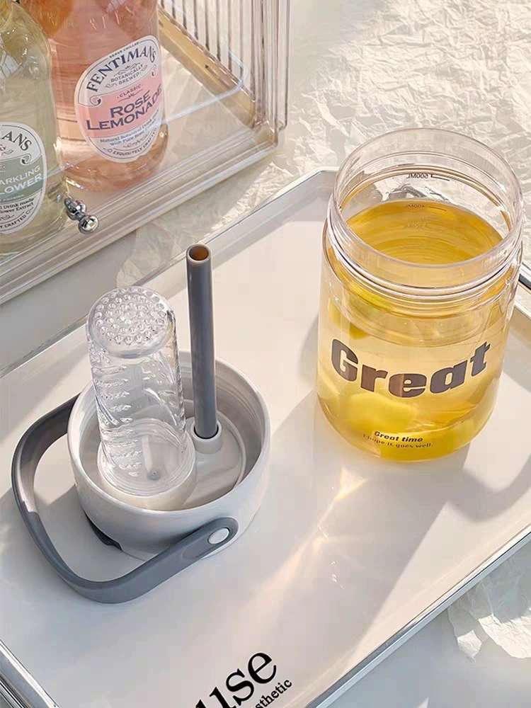 J63-709 Summer Water Cup, Student Straw Cup, Portable Flower tea Plastic Cup, High appearance level, Office tea and coffee cup detail image 20