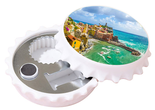 定制产品 啤酒 圆形开瓶器冰箱贴 可以印图案 不锈钢开瓶器白色1