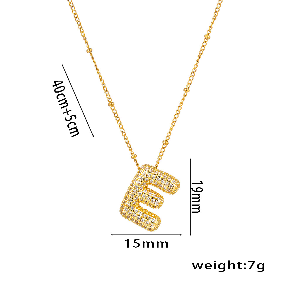 New cross-border European and American micro-inlaid zircon 26-letter pendant necklace, copper-plated 18K gold, fashionable, versatile and classic accessory detail image 9