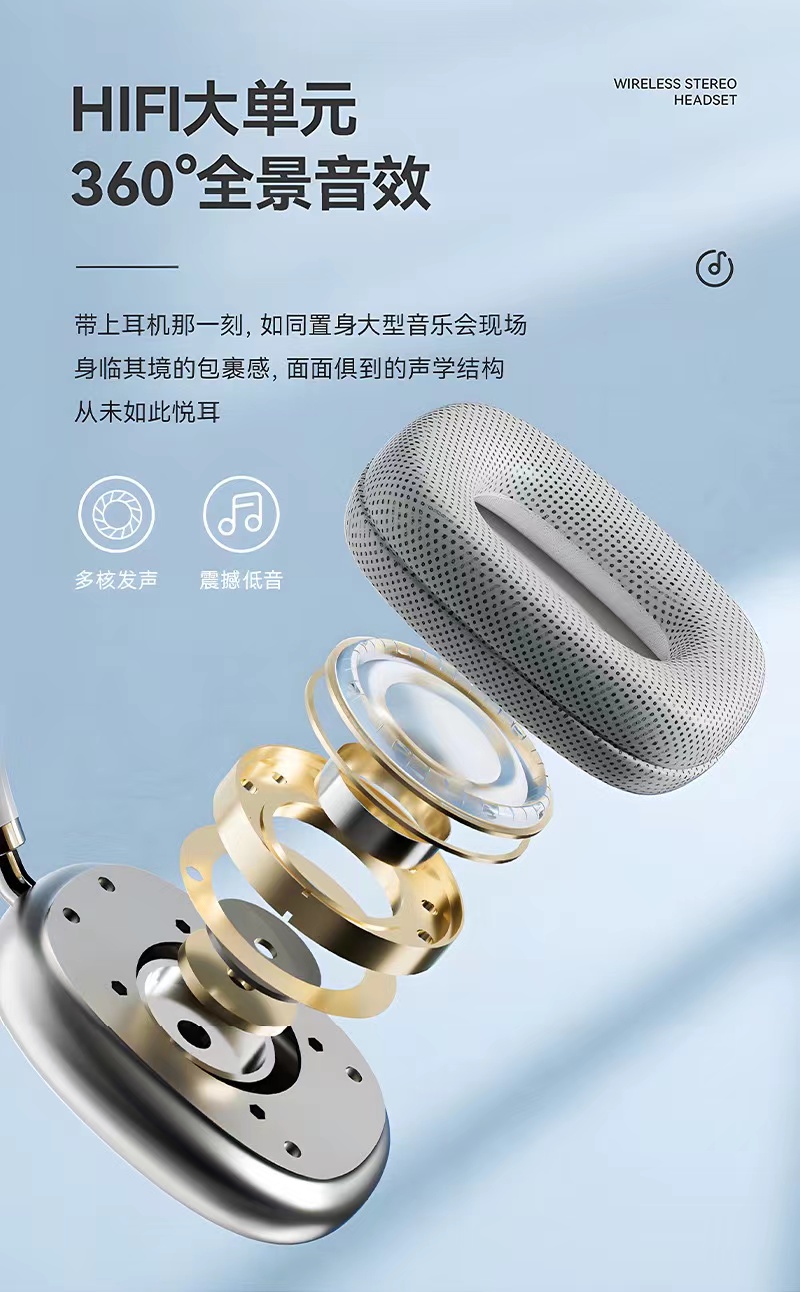 CY-MAX爆款头戴式蓝牙耳机重低音无线可通话游戏通用耳机批发详情7