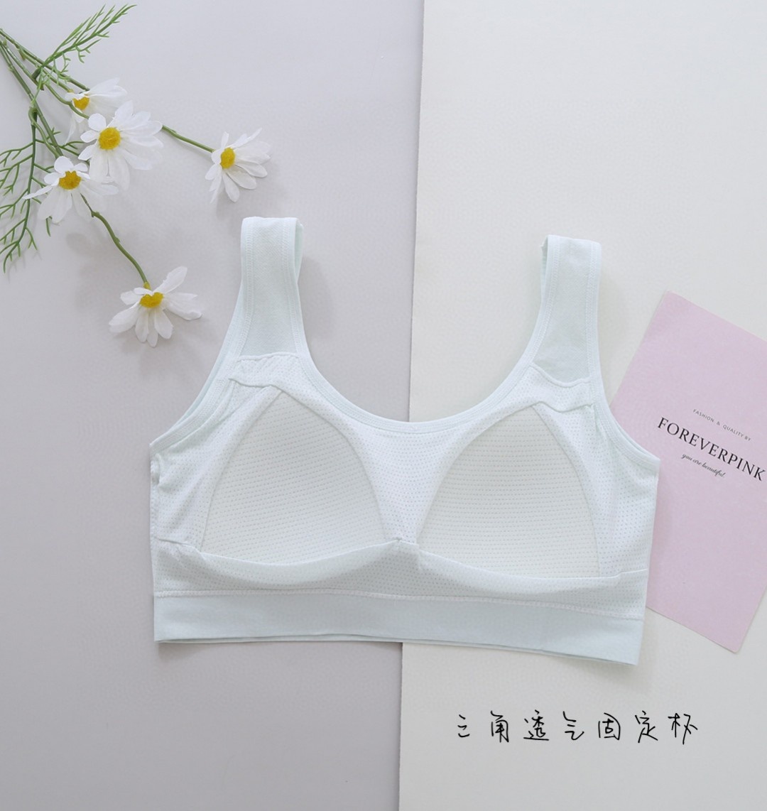 Girly light colored tie triangle fixed cup with extended shoulder strap breathable girly growth growth cotton vest details Picture