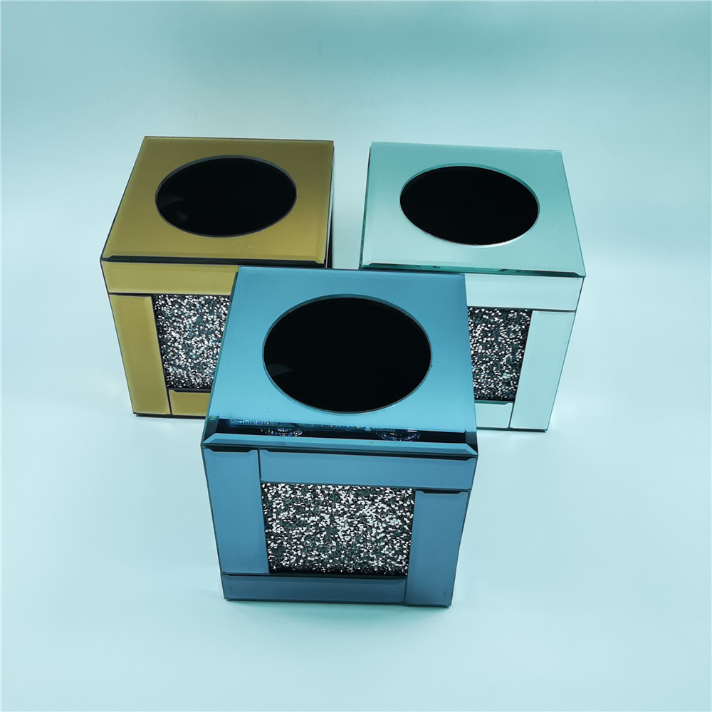 玻璃纸巾盒卷纸收纳盒玻璃贴钻纸巾盒详情2