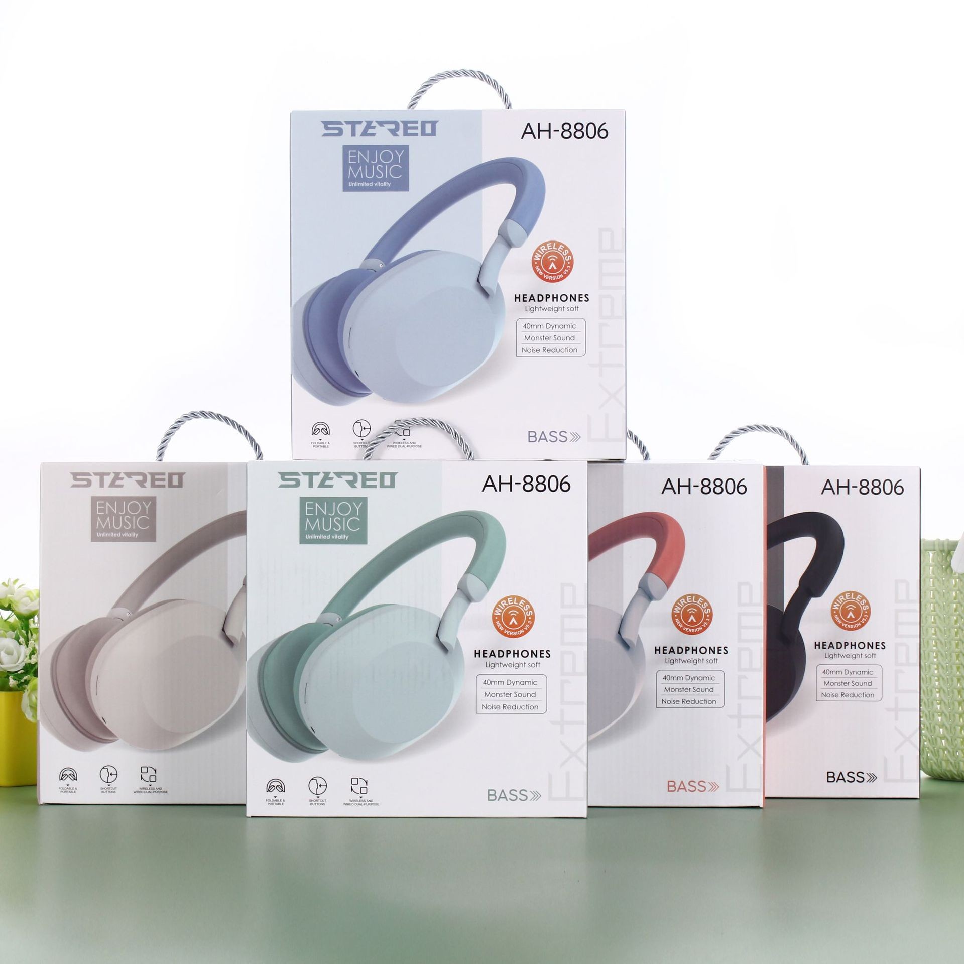 新款蓝牙耳机头戴式马卡龙撞色音乐立体声无线插卡蓝牙耳麦详情1