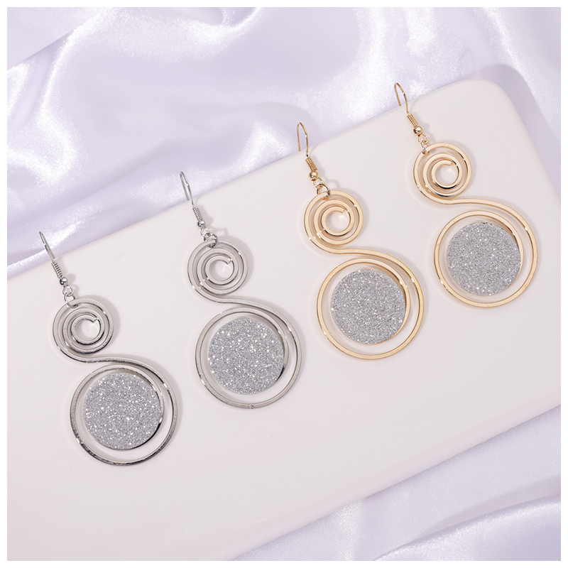 S-Shaped Earrings Europe And The United States Popular Earrings Frosted Stickers Cross-Border Domestic Sales Foreign Trade When Meida Jewelry details Picture