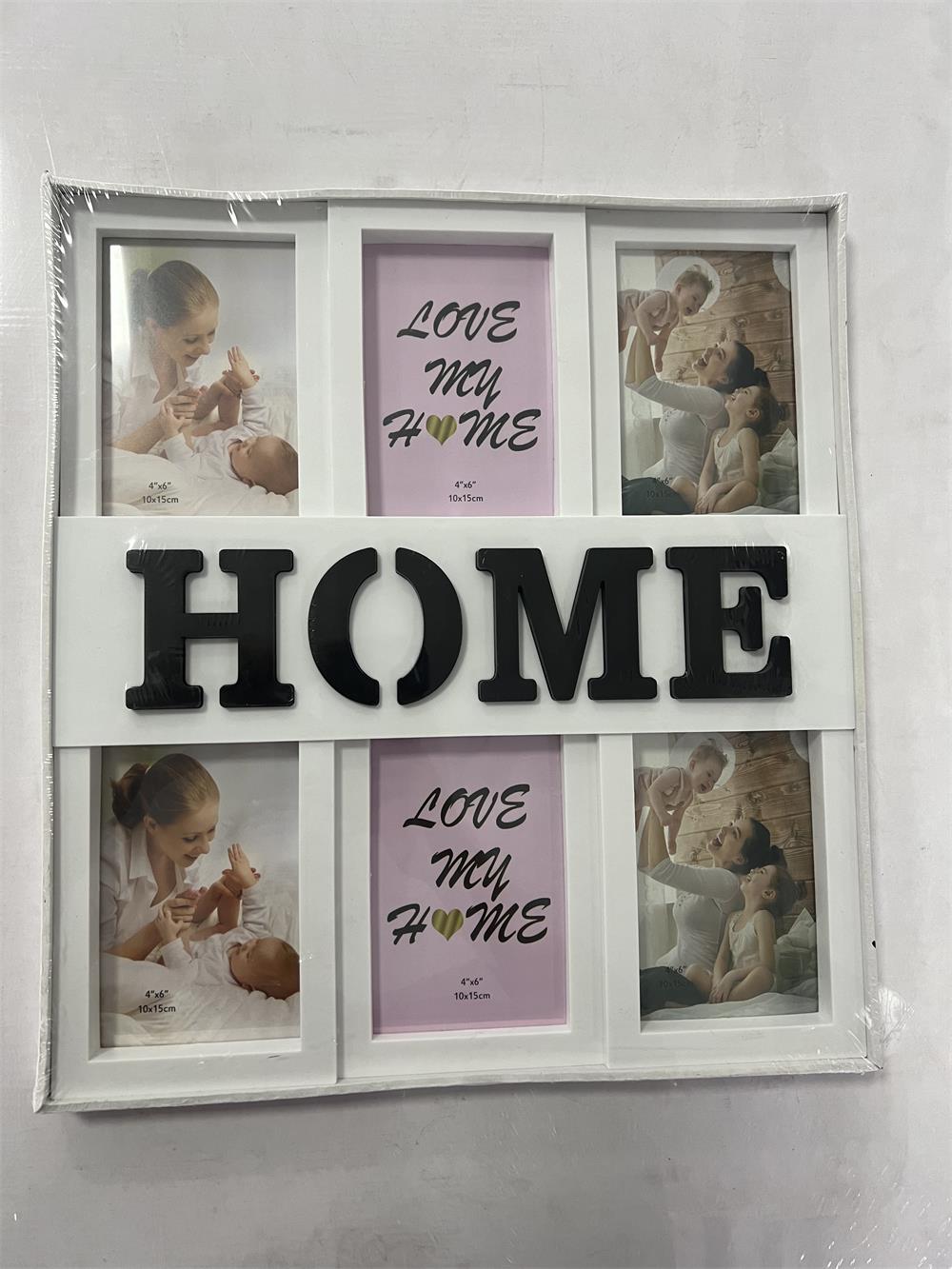 双拼色组合相框 HOME 家庭 6张照片