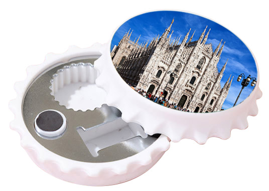 定制产品 啤酒 圆形开瓶器冰箱贴 可以印图案 不锈钢开瓶器白色