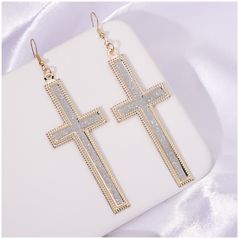Sticker Cross Europe, America, South Korea And Africa Popular Ear Accessories Exaggerated Frosted Stickers Cross-Border Domestic Sales Foreign Trade When Meida Jewelry