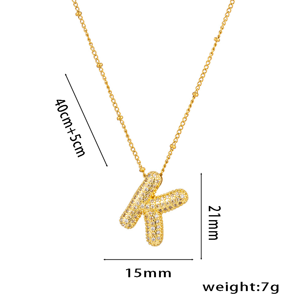 New cross-border European and American micro-inlaid zircon 26-letter pendant necklace, copper-plated 18K gold, fashionable, versatile and classic accessory Application Scenario
