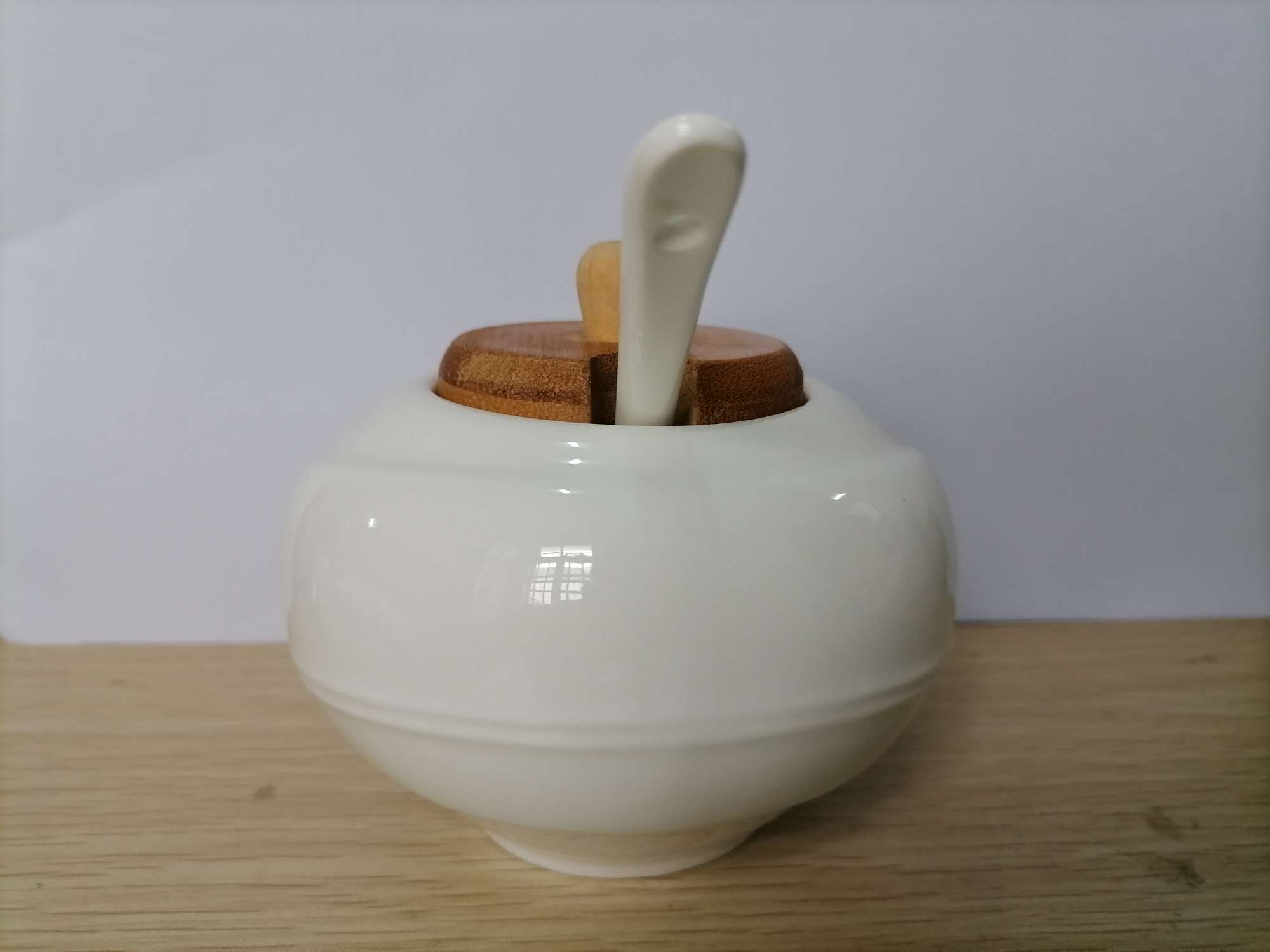 创意异型陶瓷调料罐配竹元素，糖罐果酱罐早餐必备品图