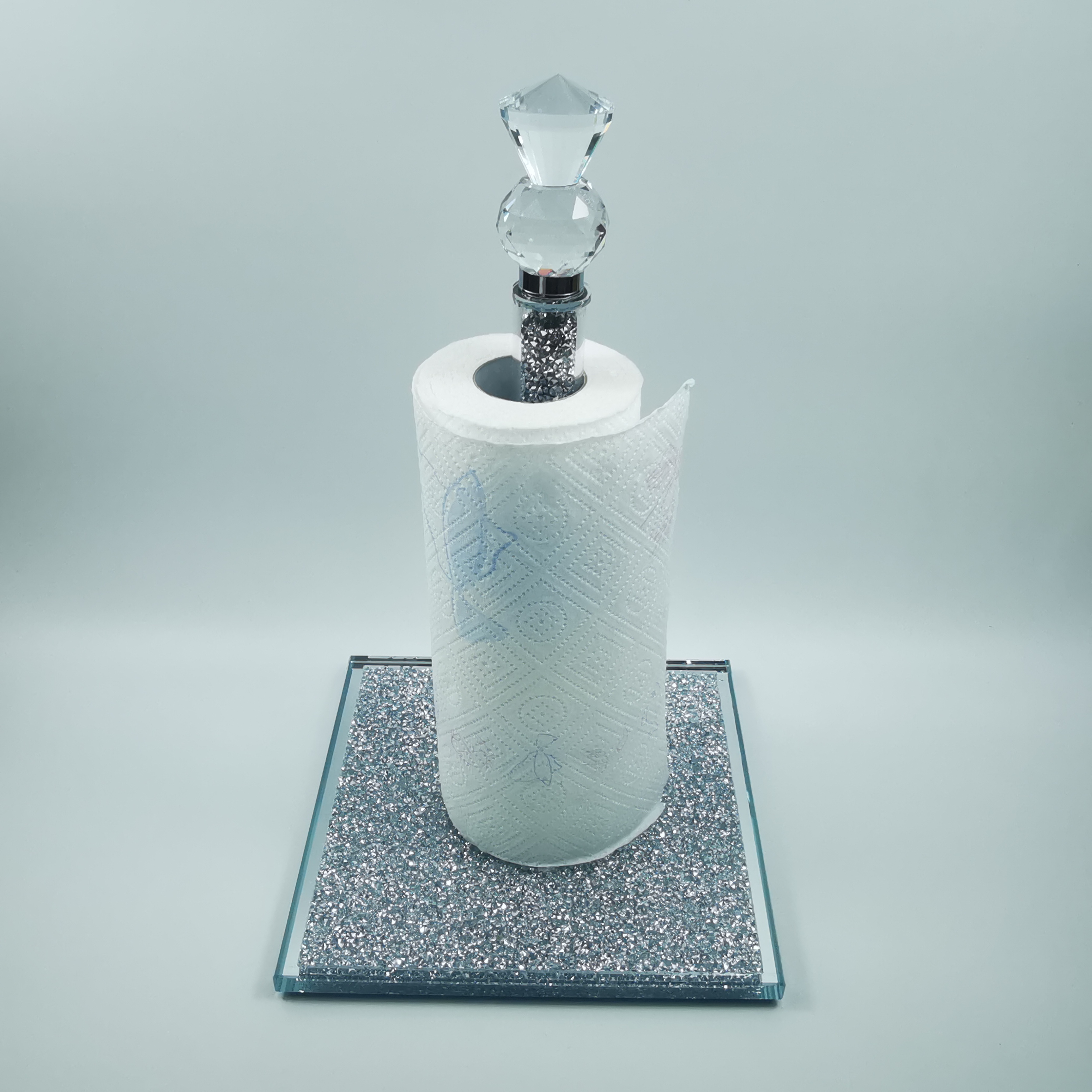 厨房纸巾加水晶玻璃纸巾架家居摆设品工艺品