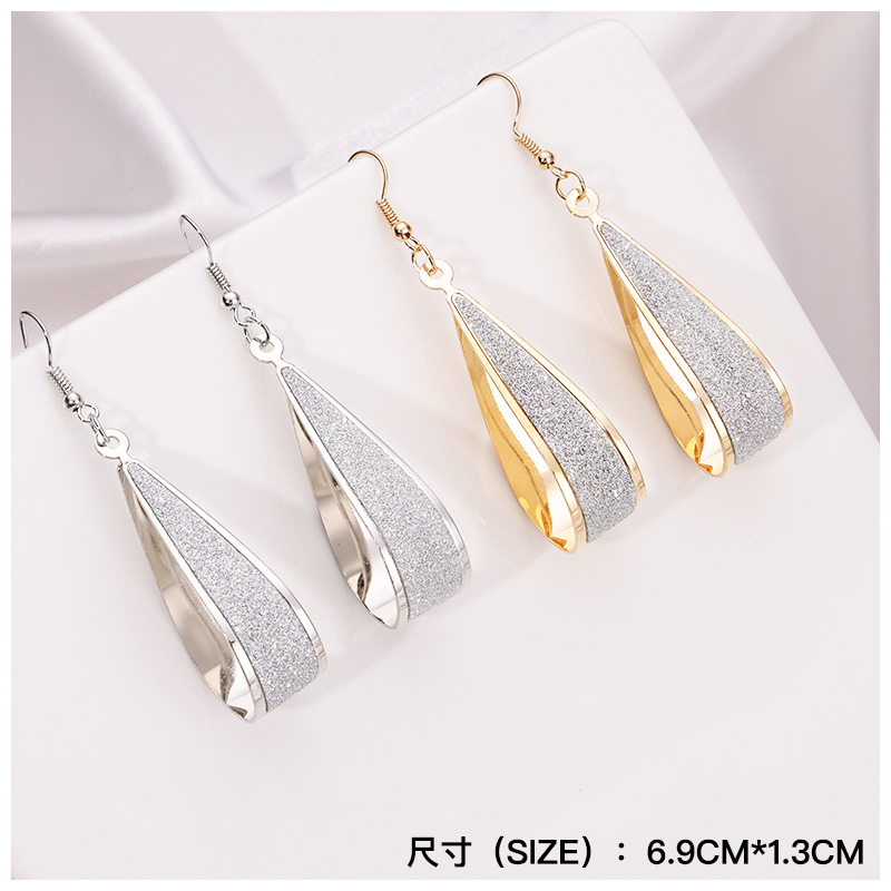 Europe And The United States Popular Earrings Three-Dimensional Small Water Drop Frosted Sticker Earrings Cross-Border Domestic Sales Foreign Trade When Meida Jewelry details Picture