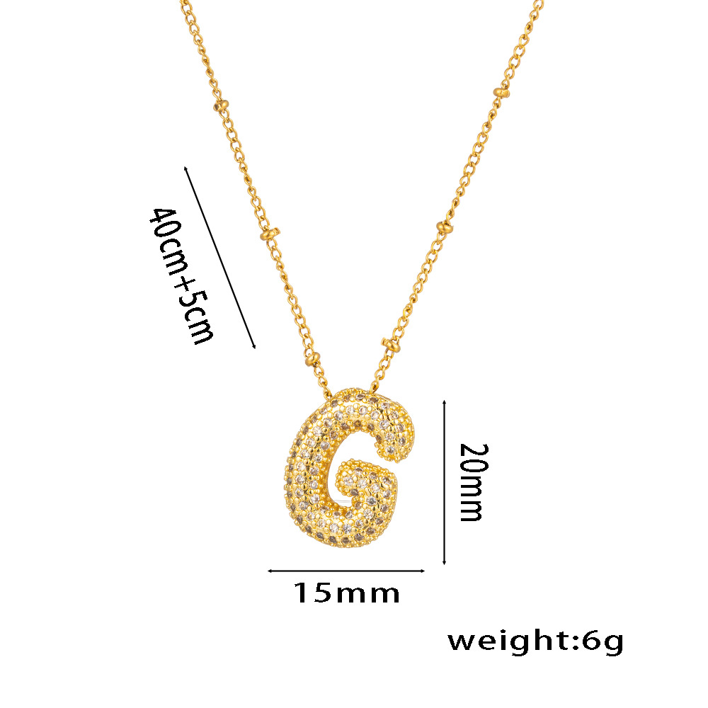 New cross-border European and American micro-inlaid zircon 26-letter pendant necklace, copper-plated 18K gold, fashionable, versatile and classic accessory detail image 11