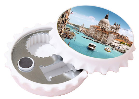 定制产品 啤酒 圆形开瓶器冰箱贴 可以印图案 不锈钢开瓶器白色4