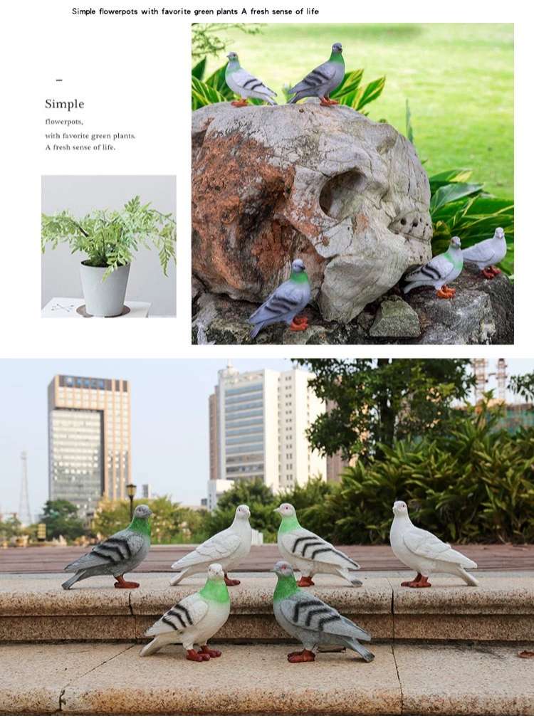 户外花园 庭院装饰品创意树脂摆件工艺品仿真鸟动物雕塑鸽子摆件详情图4