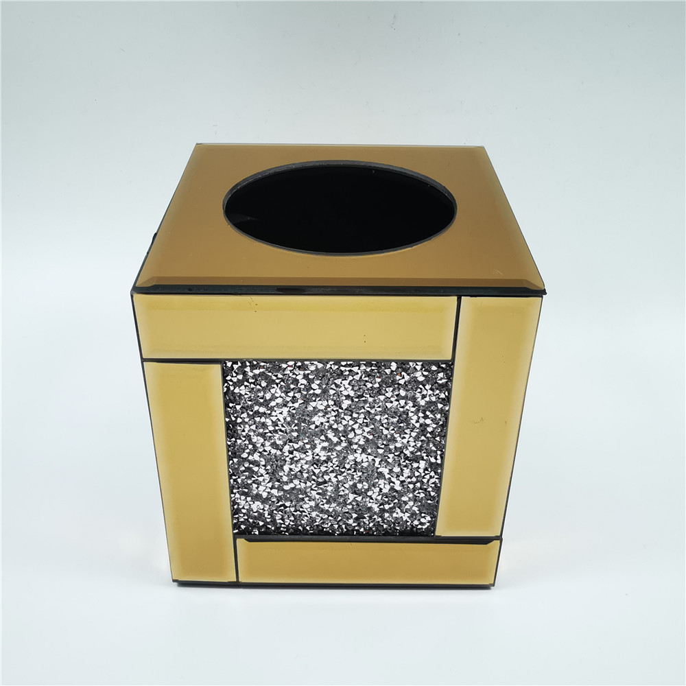 玻璃纸巾盒卷纸收纳盒玻璃贴钻纸巾盒详情3