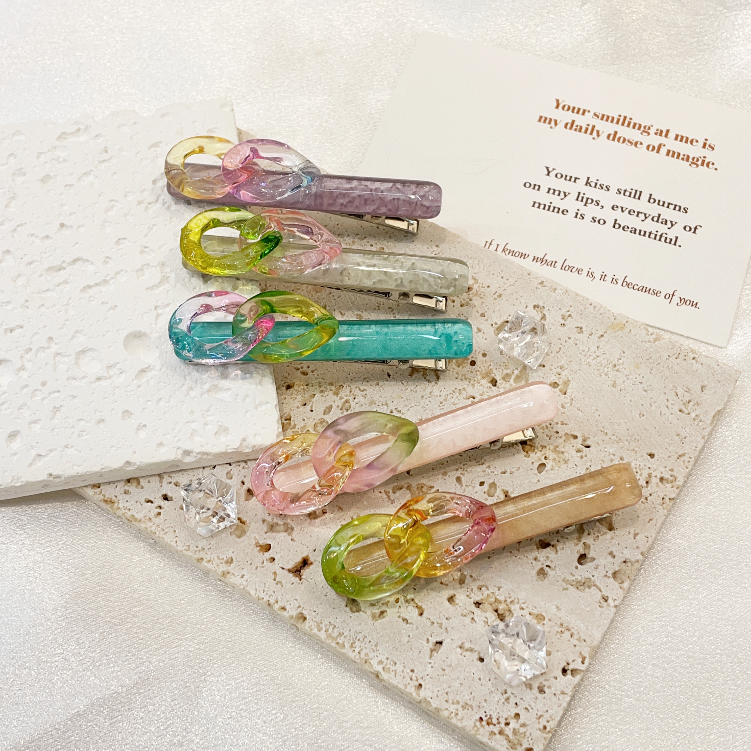 2024 New acetic acid high-end atmospheric pressure clip, colorful headwear, women's hair accessory, hairpin, exquisite clip Specification image