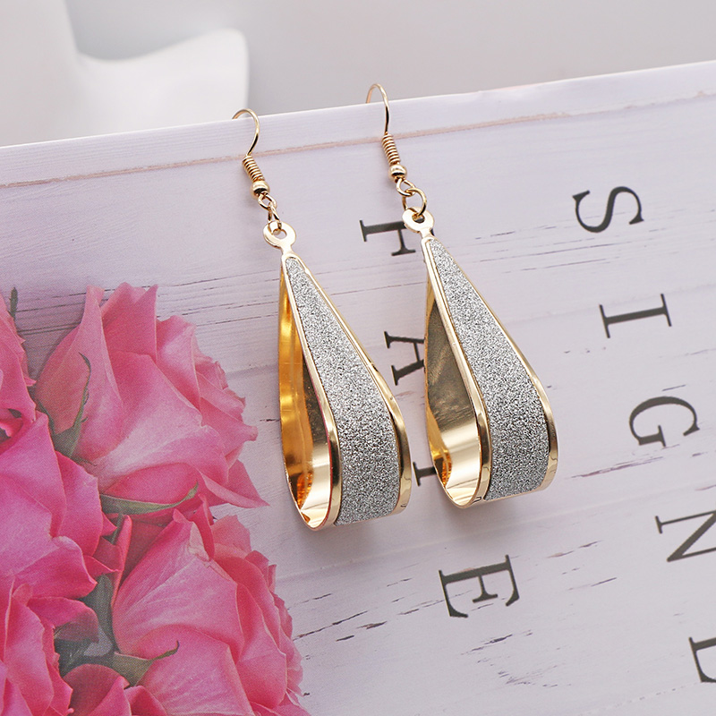 Europe And The United States Popular Earrings Three-Dimensional Small Water Drop Frosted Sticker Earrings Cross-Border Domestic Sales Foreign Trade When Meida Jewelry
