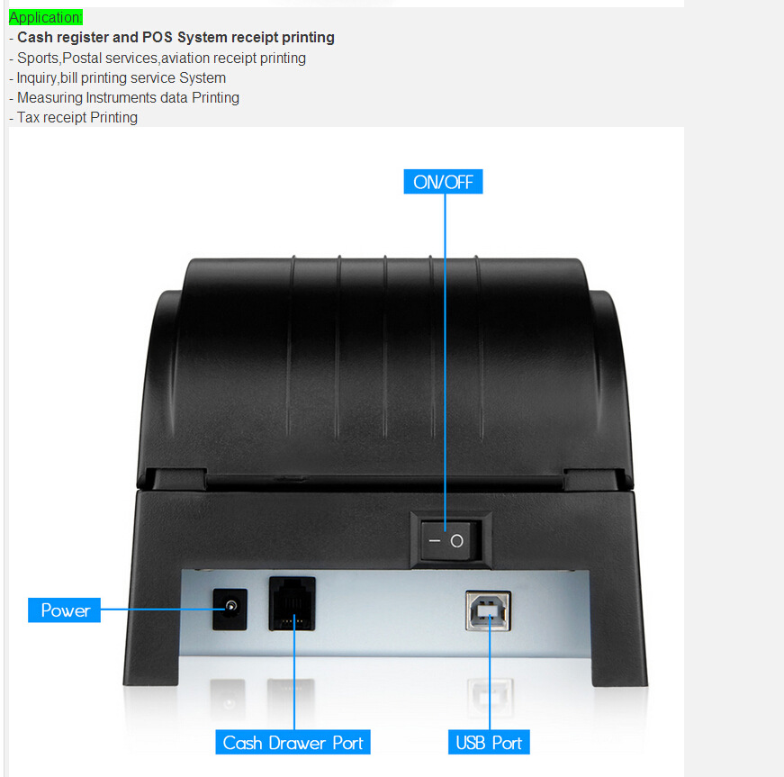 热敏打印机 58mm POS-5890网口打印机小票打印机收银票据详情6