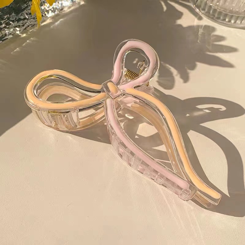 百搭发夹甜美简约盘发鲨鱼夹女高级感滴油渐变蝴蝶大抓夹网红可爱产品图