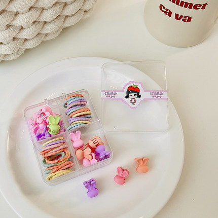 儿童不伤发小皮筋可爱盒装高弹力头绳橡皮筋幼儿园宝宝碎发小抓夹 皮圈不伤发儿童皮筋详情图7