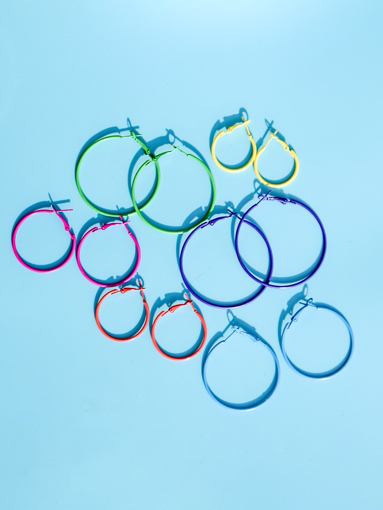 Europe And The United States All Earrings Women Ins Thin Net Red 1 Set Of 6 Pairs Of Color Size Earrings Combination Simple Fashion Color Earrings details Picture