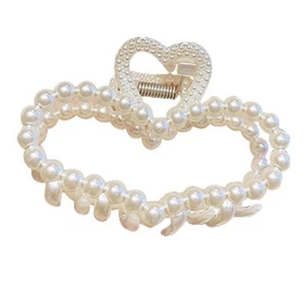 Best-selling elegant pearl clip for women, summer high-end large hair clip, Korean shark clip, back clip headwear detail image 5