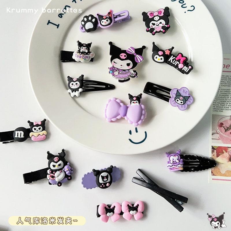 The side clip of the children's hairpin is cute and cartoonish for babies. The Kuromi bangs clip is sweet and cute for girls. It is a headpiece with a broken hairpin on the forehead Application Scenario