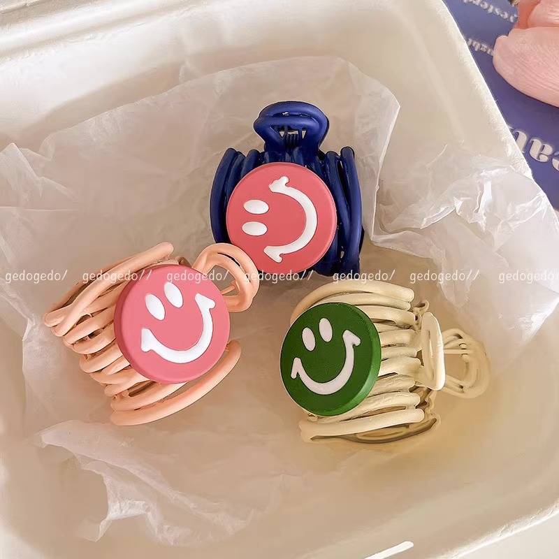 2023新款发卡子多巴胺可爱笑脸高马尾发夹头饰ins后脑勺抓夹详情图2