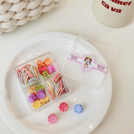 儿童不伤发小皮筋可爱盒装高弹力头绳橡皮筋幼儿园宝宝碎发小抓夹 皮圈不伤发儿童皮筋详情图4