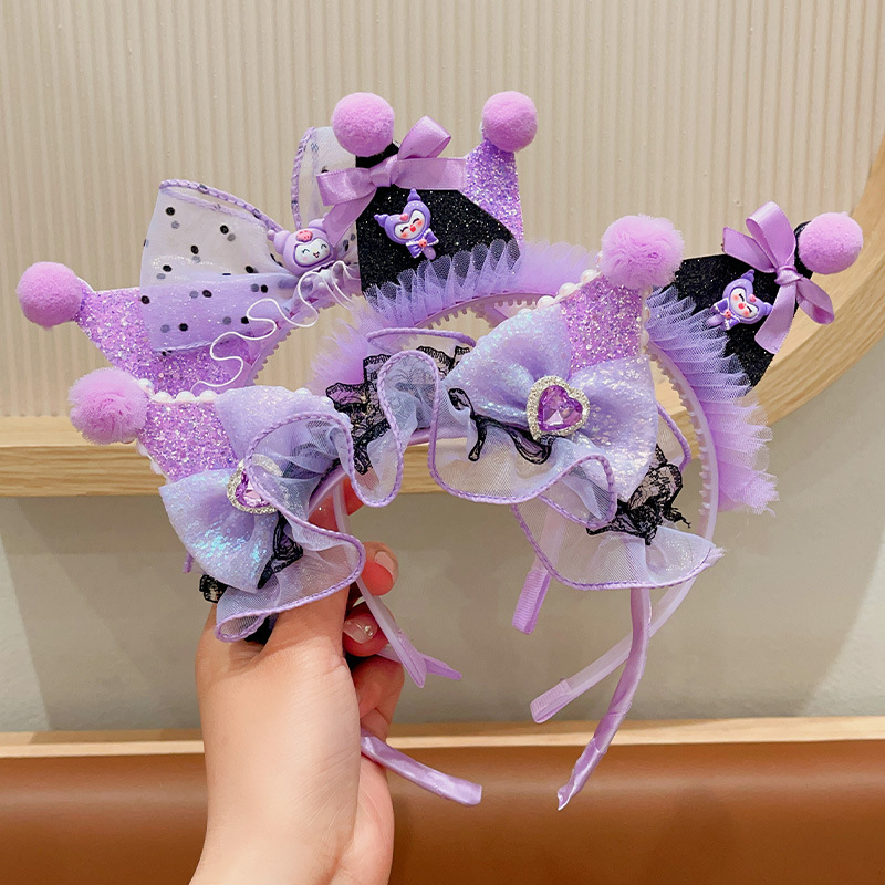 Kulomi headband Children's cartoon cute bow hair accessory girls' extremely high appearance level Exquisite hair binding accessory headband