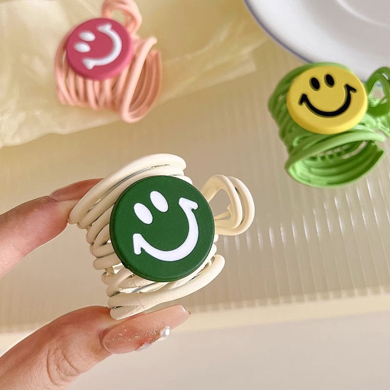 2023新款发卡子多巴胺可爱笑脸高马尾发夹头饰ins后脑勺抓夹详情图3