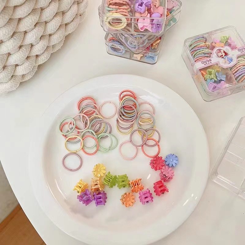 儿童不伤发小皮筋可爱盒装高弹力头绳橡皮筋幼儿园宝宝碎发小抓夹 皮圈不伤发儿童皮筋详情图3