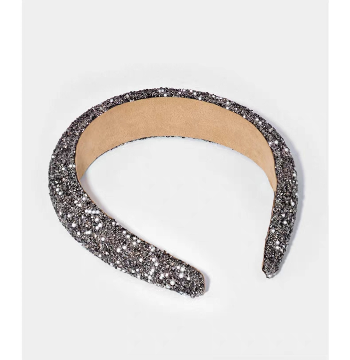 Muheng Accessories' richly diamond-studded rich girl headband Summer fashionable and stylish high-end hair accessory, heavy industry silver headband for women Specification image