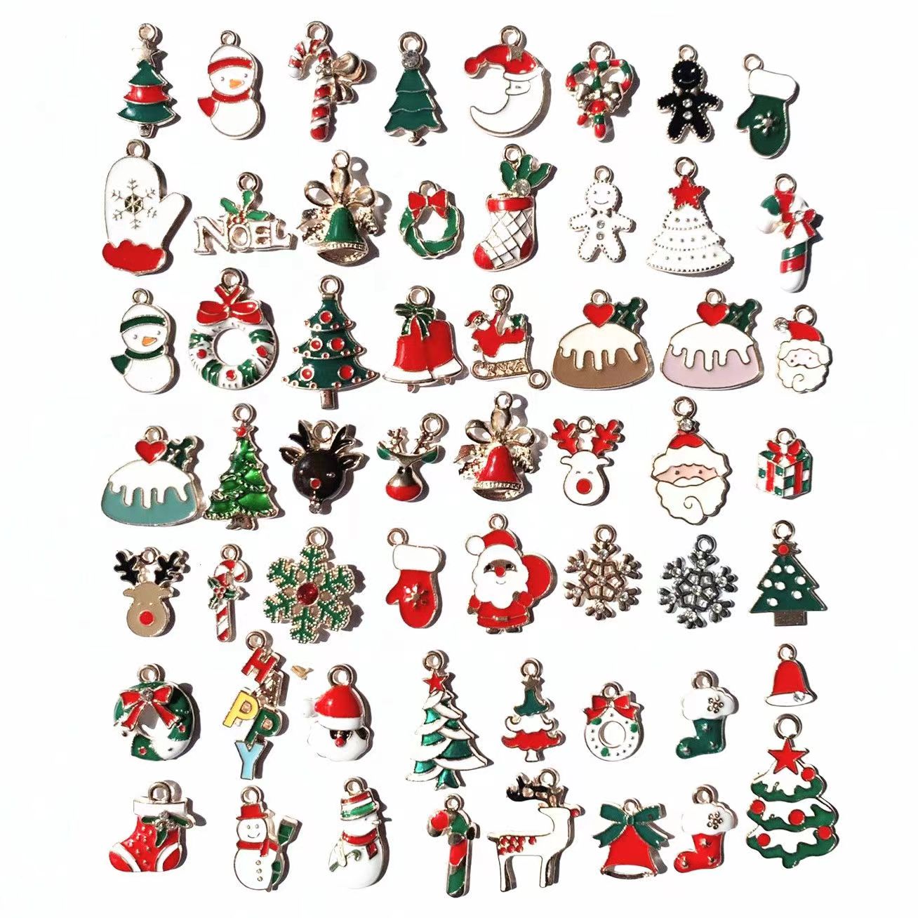 Christmas decoration oil drip alloy jewelry bracelet ear pendant Christmas gift diy accessory Santa Claus necklace