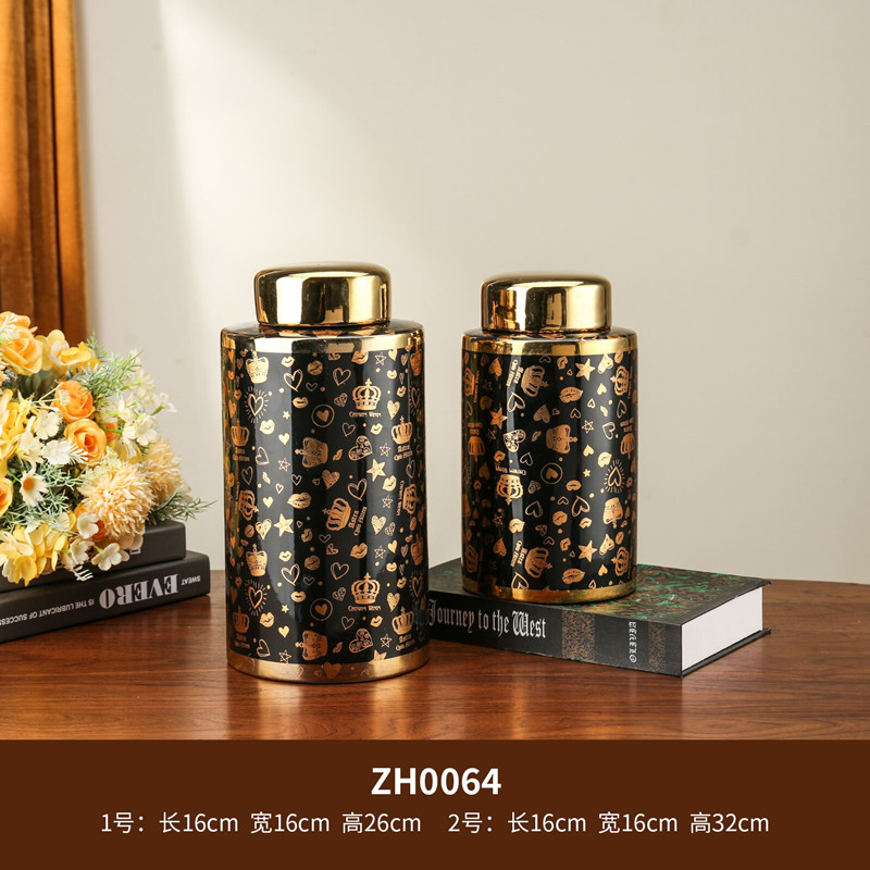 Ceramic ornaments, vintage military jars, open-mouthed large vases, model rooms, living rooms, hotels, and decorative flower vases Item Picture