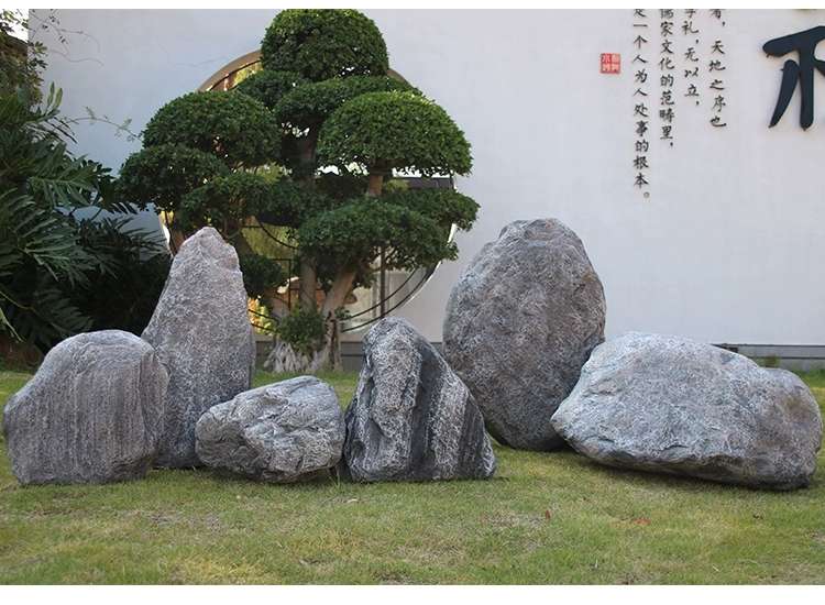 仿真石敢当泰山石室外化路冲镇宅庭院补角摆件空心玻璃钢石头道具