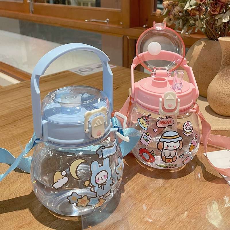 J147-7055 High appearance level large-capacity plastic cup Outdoor sports water bottle, student portable children's straw cup detail image 7