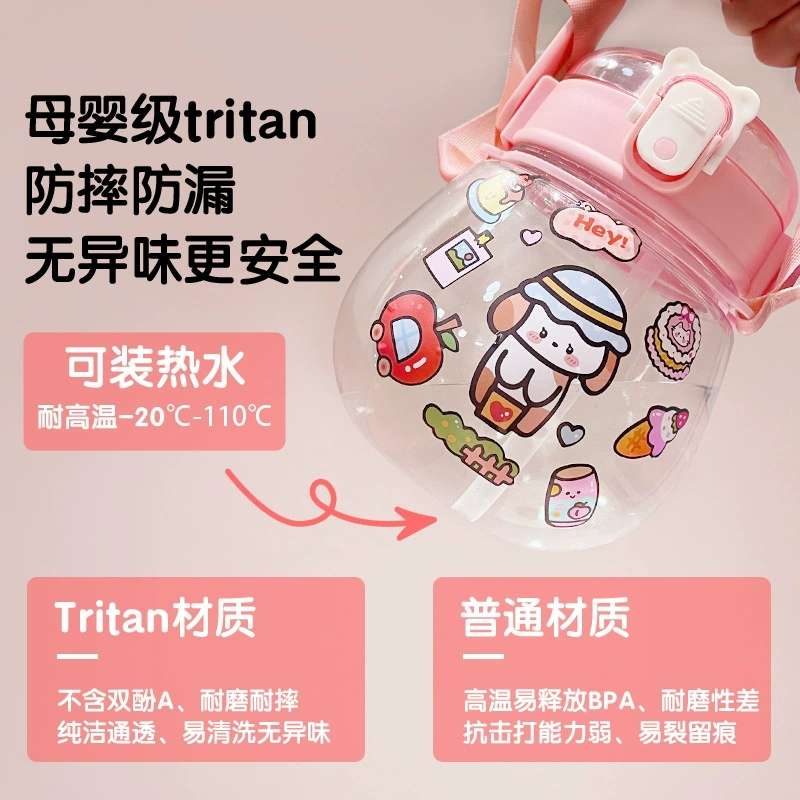 J147-7055 High appearance level large-capacity plastic cup Outdoor sports water bottle, student portable children's straw cup detail image 9