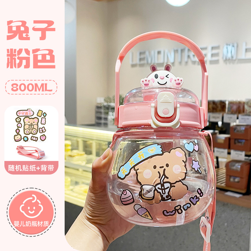 J147-7055 High appearance level large-capacity plastic cup Outdoor sports water bottle, student portable children's straw cup Application Scenario