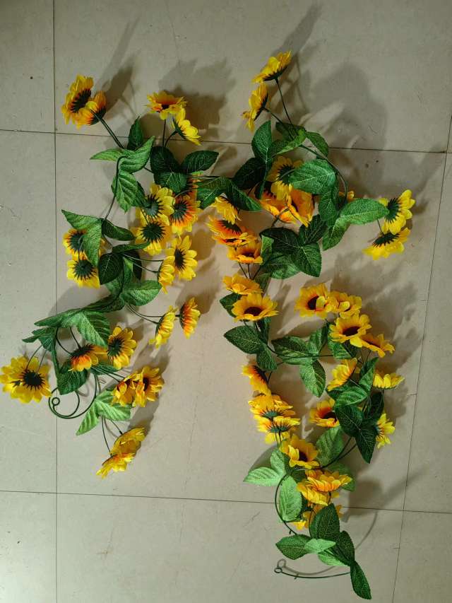 2.4m太阳花藤条，56朵太阳花，花朵R=8cm