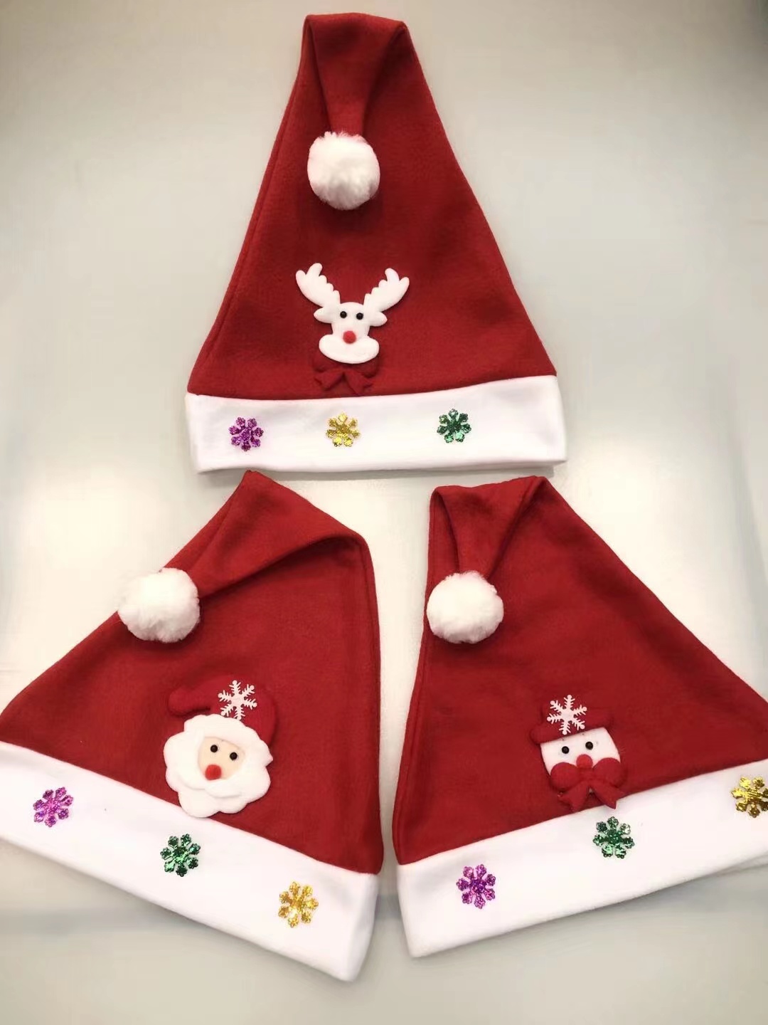 圣诞节装饰品成人儿童聖誕帽加灯卡通老人雪人麋鹿圣诞帽子