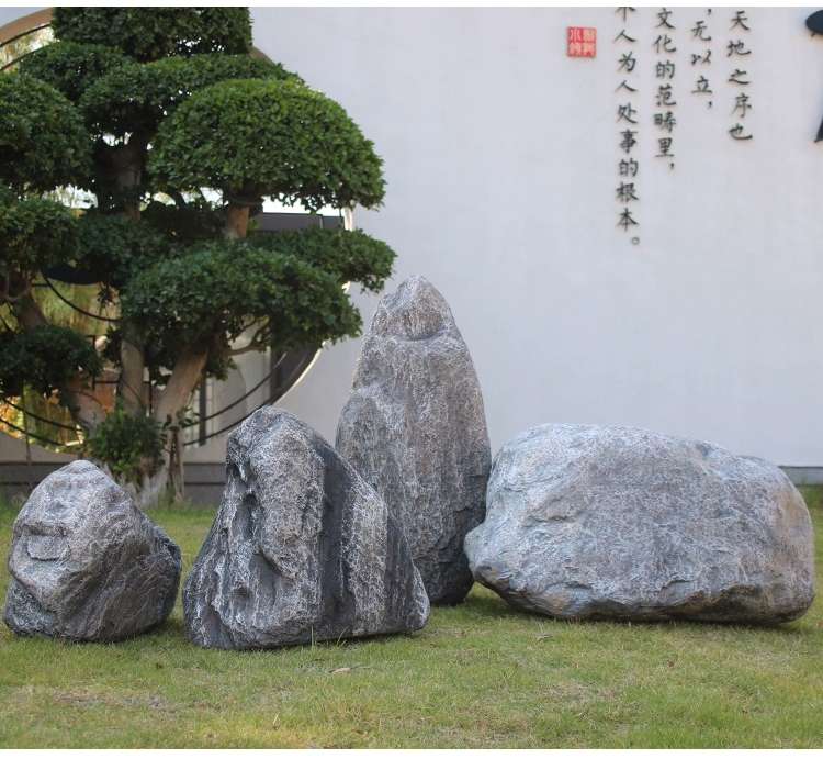 仿真石敢当泰山石室外化路冲镇宅庭院补角摆件空心玻璃钢石头道具详情图2