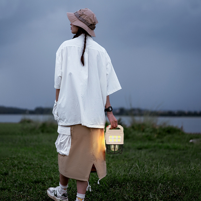 太阳能LED露营灯手提式露营灯多功能帐篷灯便携式手提灯9802露营灯暖光氛围灯家用应急手电筒户外防水露营灯详情图4