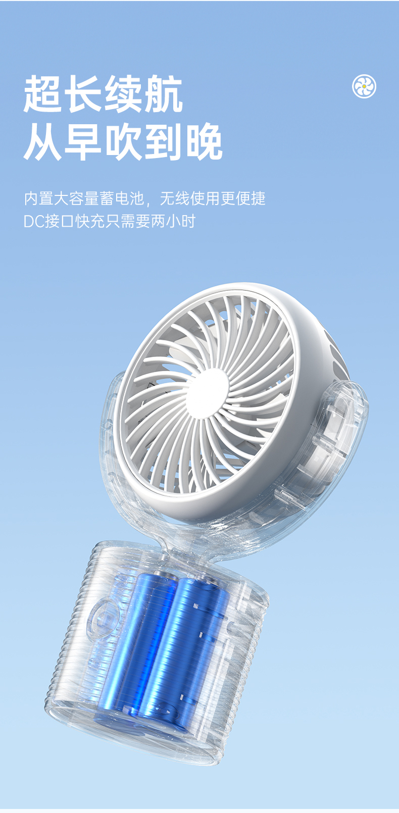 Desktop fan, handheld fan, neck-hanging fan, USB charging fan, small fan, mini fan pic 13