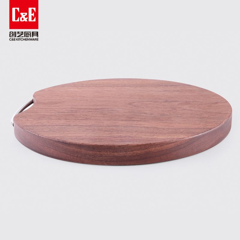 C&E Creative Kitchenware's new product, the Sapele ebony round cutting board, is a household anti-corrosion and anti-mold round cutting board Application Scenario