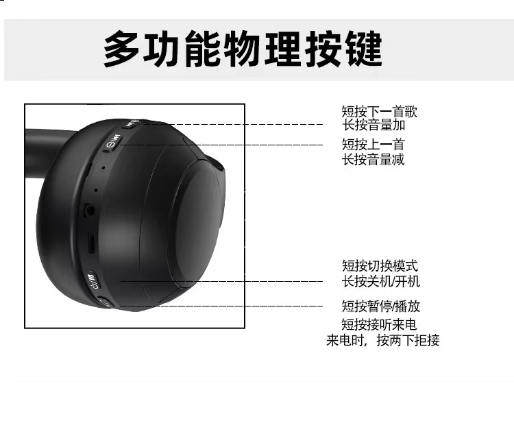 新款XB900头戴式蓝牙耳机 可折叠运动插卡收音耳机立体声无线耳机详情6