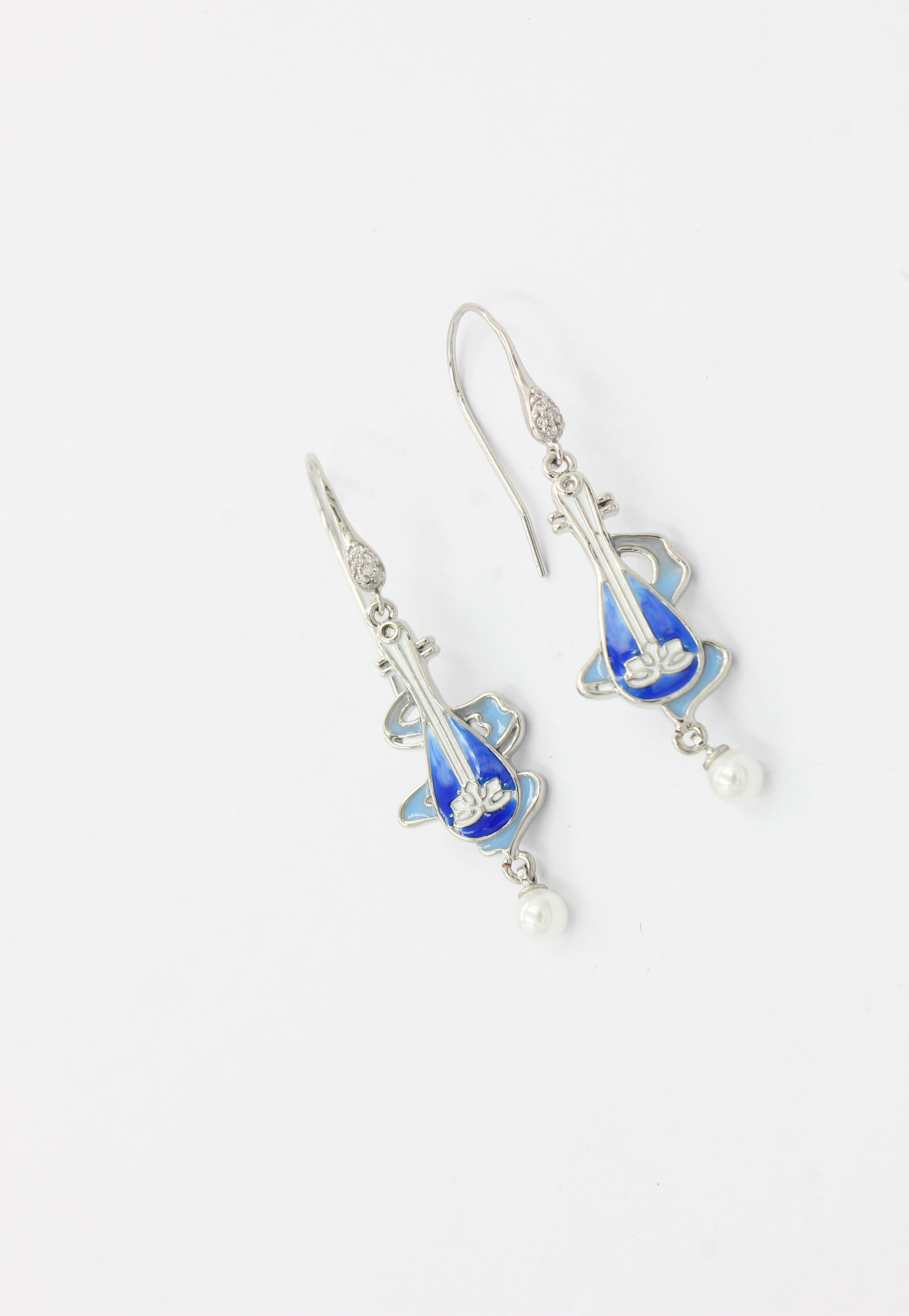 敦煌系列手工珐琅琵琶耳环